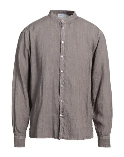 Gran Sasso Man Shirt Grey Size 42 Linen