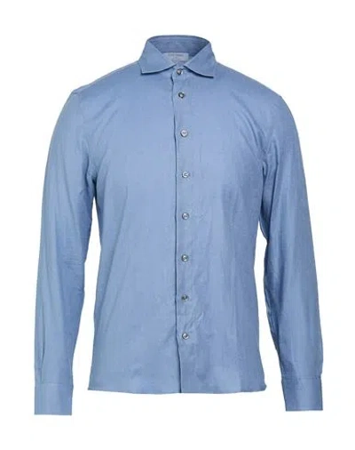 Gran Sasso Man Shirt Light Blue Size 36 Linen