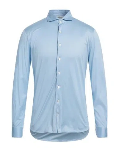 Gran Sasso Man Shirt Light Blue Size 40 Cotton