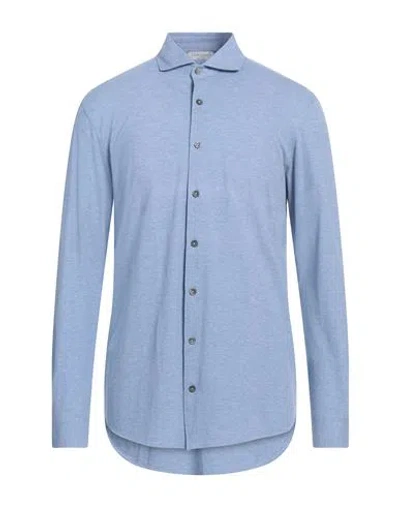 Gran Sasso Man Shirt Light Blue Size 46 Cotton