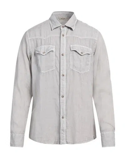 Gran Sasso Man Shirt Light Grey Size 40 Linen In Gray