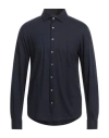 Gran Sasso Man Shirt Midnight Blue Size 40 Wool In Black