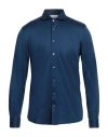 Gran Sasso Man Shirt Navy Blue Size 36 Cotton