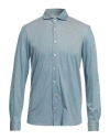 Gran Sasso Man Shirt Navy Blue Size 40 Cotton