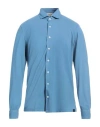 Gran Sasso Man Shirt Pastel Blue Size 46 Cotton