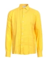 Gran Sasso Man Shirt Yellow Size 46 Linen