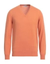 Gran Sasso Man Sweater Apricot Size 40 Cashmere In Orange