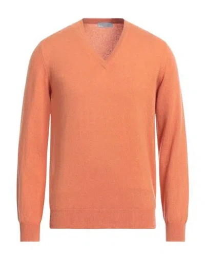 Gran Sasso Man Sweater Apricot Size 40 Cashmere In Orange