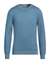 Gran Sasso Man Sweater Azure Size 40 Virgin Wool In Blue