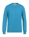 Gran Sasso Man Sweater Azure Size 42 Virgin Wool In Blue