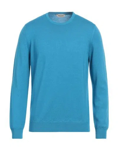 Gran Sasso Man Sweater Azure Size 42 Virgin Wool In Blue