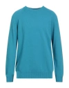 Gran Sasso Vintage Man Sweater Azure Size 46 Virgin Wool In Blue