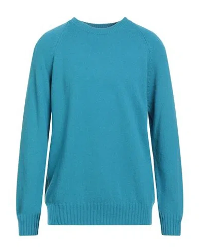 Gran Sasso Man Sweater Azure Size 44 Cashmere, Virgin Wool In Blue