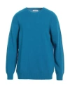 Gran Sasso Man Sweater Azure Size 46 Virgin Wool