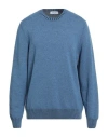 Gran Sasso Man Sweater Azure Size 46 Virgin Wool, Viscose, Cashmere In Blue