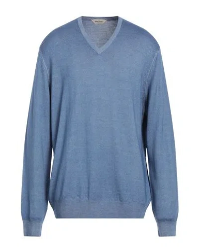 Gran Sasso Man Sweater Azure Size 50 Virgin Wool In Blue