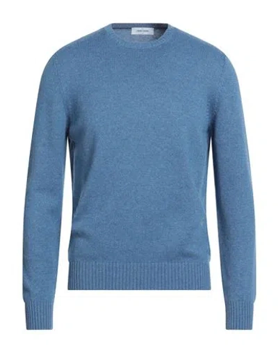 Gran Sasso Man Sweater Azure Size 50 Virgin Wool, Viscose, Cashmere In Blue