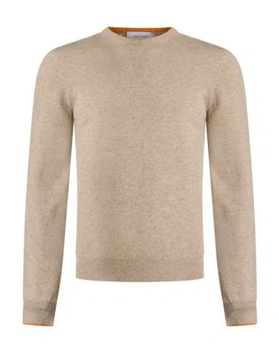 Gran Sasso Man Sweater Beige Size 36 Virgin Wool, Viscose, Cashmere In Sand