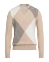 Gran Sasso Man Sweater Beige Size 40 Virgin Wool In Brown