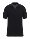 Gran Sasso Man Sweater Black Size 38 Silk, Cotton