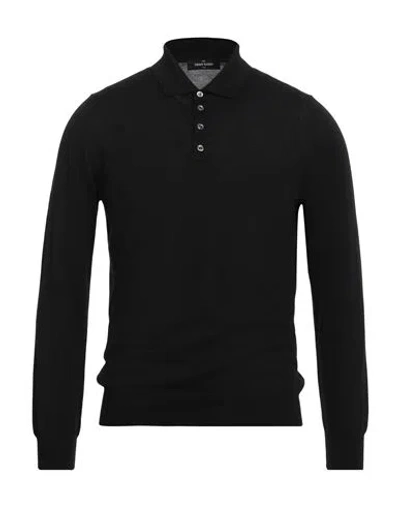 Gran Sasso Man Sweater Black Size 48 Cashmere, Silk