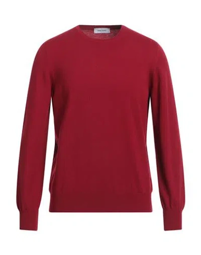 Gran Sasso Man Sweater Brick Red Size 40 Virgin Wool, Viscose, Cashmere