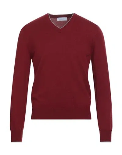Gran Sasso Man Sweater Brick Size 38 Virgin Wool, Cashmere, Viscose, Polyester, Polyurethane In Red