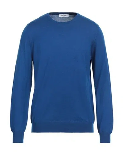 Gran Sasso Man Sweater Bright Blue Size 42 Virgin Wool In Blue