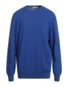 Gran Sasso Man Sweater Bright Blue Size 46 Virgin Wool, Viscose, Cashmere