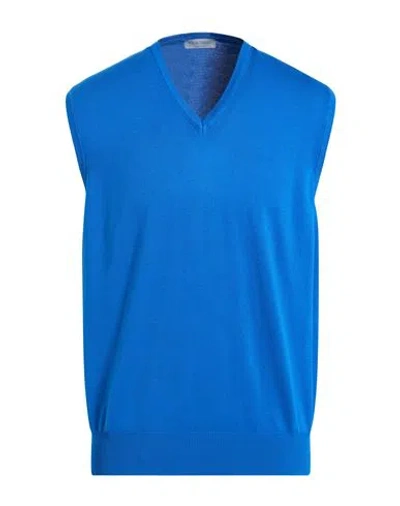 Gran Sasso Man Sweater Bright Blue Size 48 Cotton