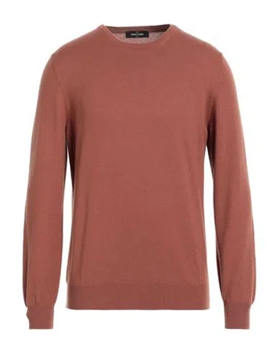 Gran Sasso Man Sweater Brown Size 42 Cashmere In Brown