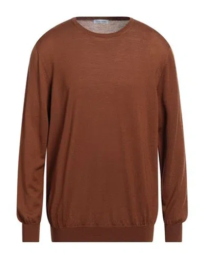 Gran Sasso Man Sweater Brown Size 46 Virgin Wool In Brown