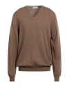 Gran Sasso Man Sweater Brown Size 46 Virgin Wool, Cashmere, Viscose
