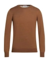 Gran Sasso Man Sweater Brown Size 46 Virgin Wool, Silk
