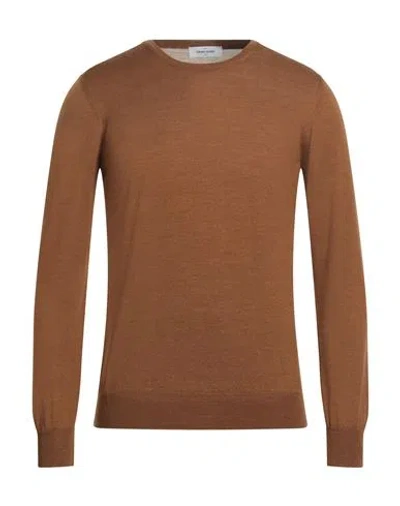 Gran Sasso Man Sweater Brown Size 44 Virgin Wool, Silk In Brown