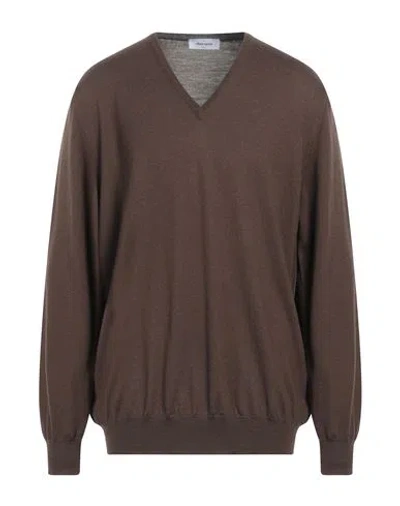 Gran Sasso Man Sweater Brown Size 50 Virgin Wool