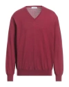 Gran Sasso Man Sweater Burgundy Size 36 Virgin Wool In Red