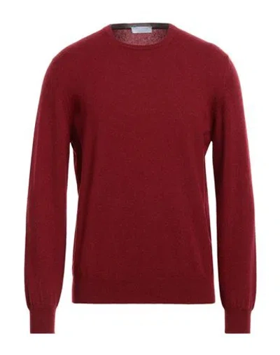 Gran Sasso Man Sweater Burgundy Size 38 Cashmere In Red