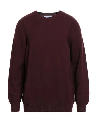 Gran Sasso Man Sweater Burgundy Size 44 Virgin Wool