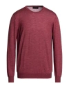 Gran Sasso Man Sweater Burgundy Size 46 Virgin Wool, Silk In Brown