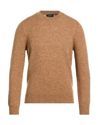 Gran Sasso Man Sweater Camel Size 38 Virgin Wool In Brown
