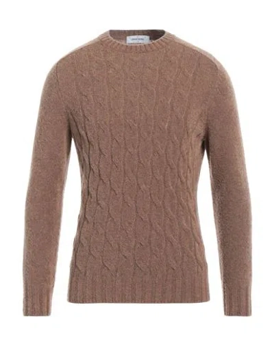 Gran Sasso Man Sweater Camel Size 40 Cotton, Polyamide In Brown