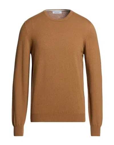Gran Sasso Man Sweater Camel Size 40 Virgin Wool In Brown