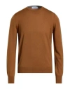 Gran Sasso Man Sweater Camel Size 44 Virgin Wool In Brown