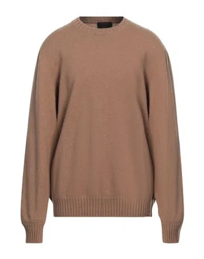 Gran Sasso Man Sweater Camel Size 46 Cashmere In Beige