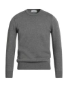 Gran Sasso Man Sweater Charcoal Size 48 Virgin Wool In Animal Print