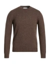 Gran Sasso Man Sweater Chocolate Brown Size 36 Virgin Wool In Black