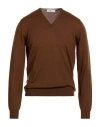Gran Sasso Man Sweater Chocolate Brown Size 38 Virgin Wool