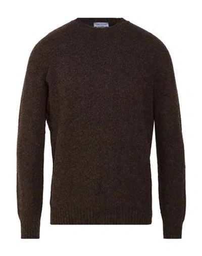 Gran Sasso Man Sweater Chocolate Brown Size 42 Virgin Wool