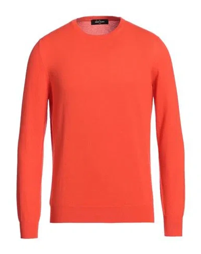 Gran Sasso Man Sweater Coral Size 46 Cashmere In Red